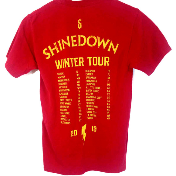 Shinedown 2013 Concert Winter Tour Band Tee Men Sz S Collectable Rock Music - Picture 4 of 5